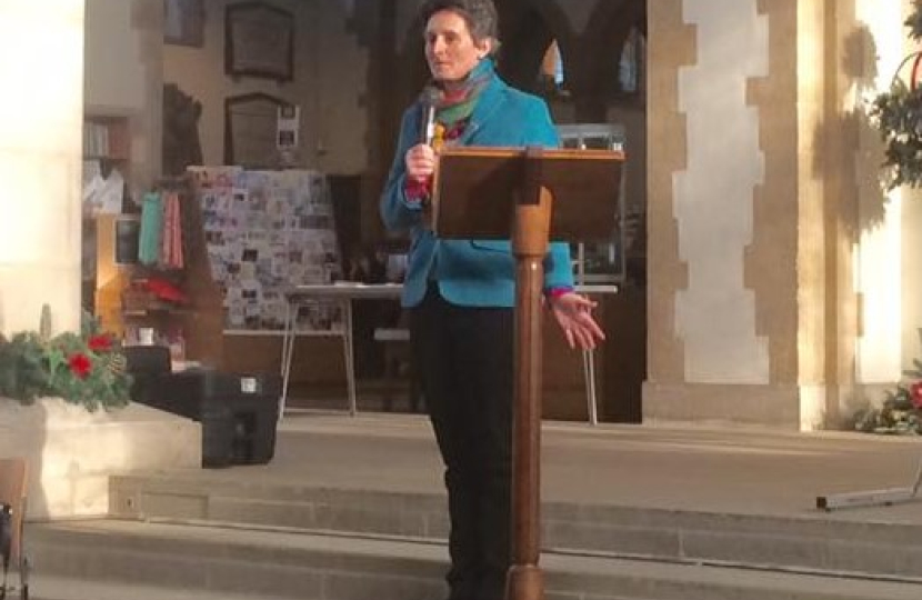 Flick speaking at modern slavery training day