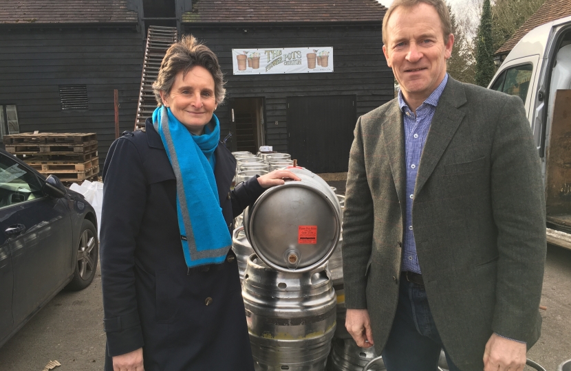 Flick and Rupert at the Flowerpots Brewery
