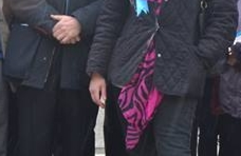 William Hague with Flick Drummond in Commercial Rd