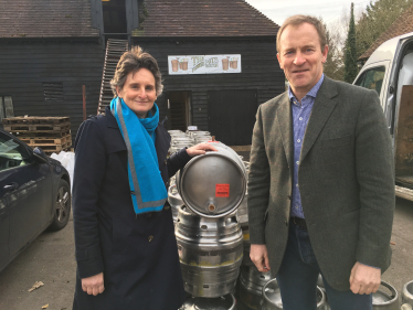 Flick and Rupert at the Flowerpots Brewery