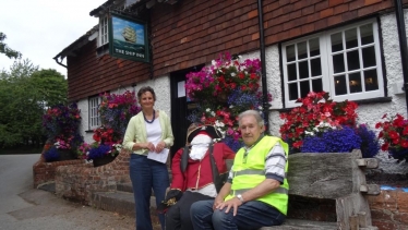 Flick on Owslebury's debut Scarecrow Trail with local Councillor Laurence Ruffell