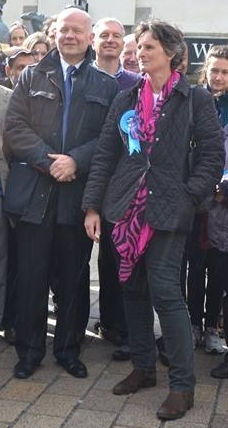 William Hague with Flick Drummond in Commercial Rd